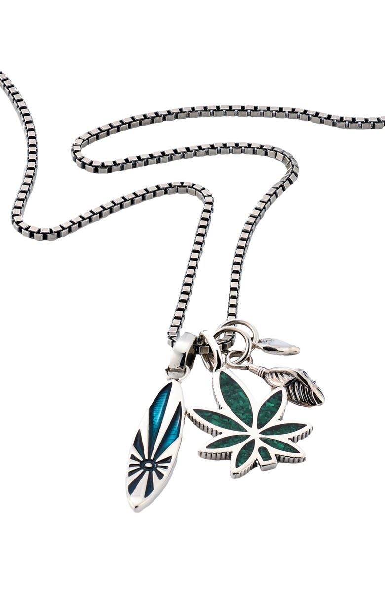 Jan Leslie Sterling Silver Surf Charm Necklace, Alternate, color, Silver