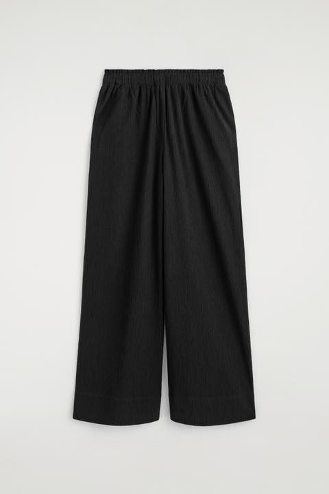 Crinkled-jersey Wide-leg Pants