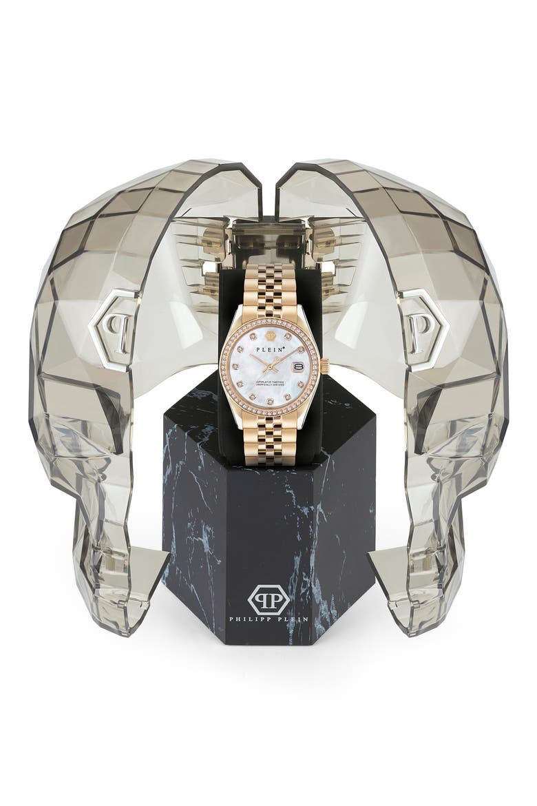 Date Superlative Bracelet Watch, 34mm, Alternate, color, IP YELLOW GOLD