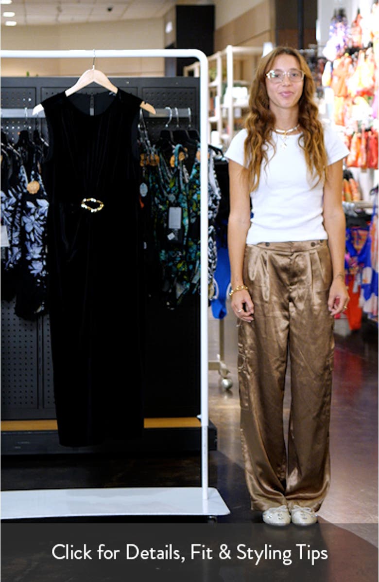 Sleeveless Velvet Sheath Midi Dress, sales video thumbnail