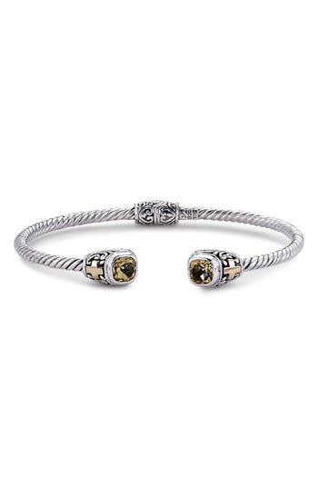 Samuel B. 18k & Silver 1.70 Ct. Tw. Citrine Square Bangle Bracelet In Yellow