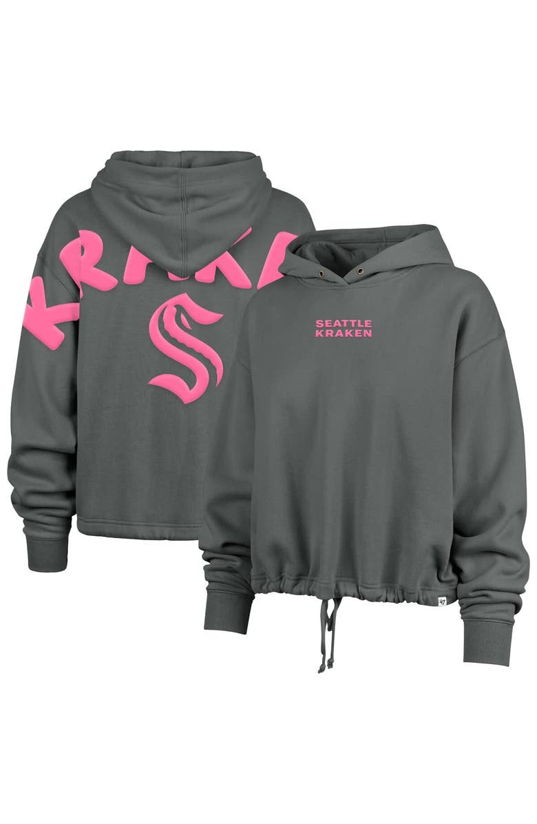 '47 Women's '47 Gray Seattle Kraken Bright Side Venice Cropped Pullover Hoodie, Alternate, color, Gray