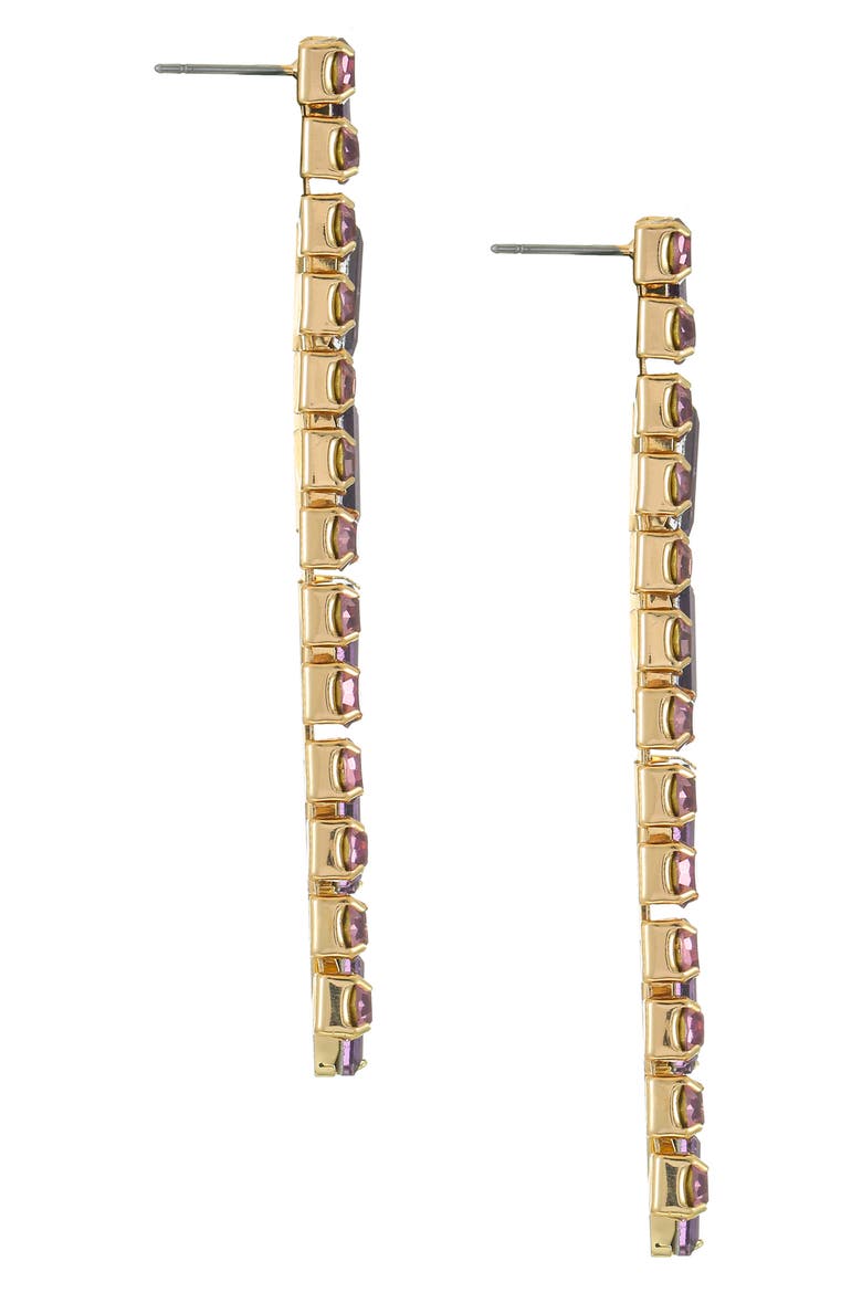 Crystal Linear Drop Earrings, Alternate, color, PURPLE