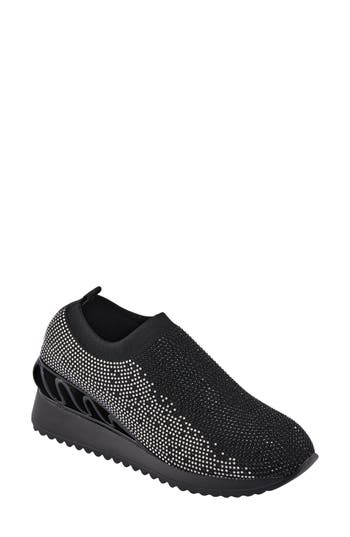 Lady Couture Bella Rhinestone Sneaker In Black