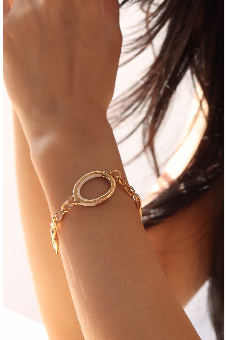 Time Ripples Barcelet, Alternate, color, White & Gold