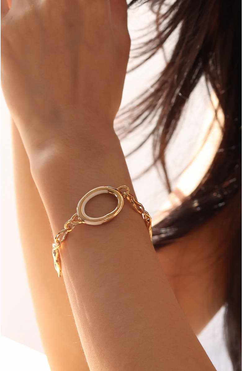 RC RETRO CHIC Time Ripples Barcelet, Alternate, color, White & Gold