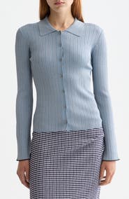 Scotch & Soda Metallic Skinny Rib Cardigan