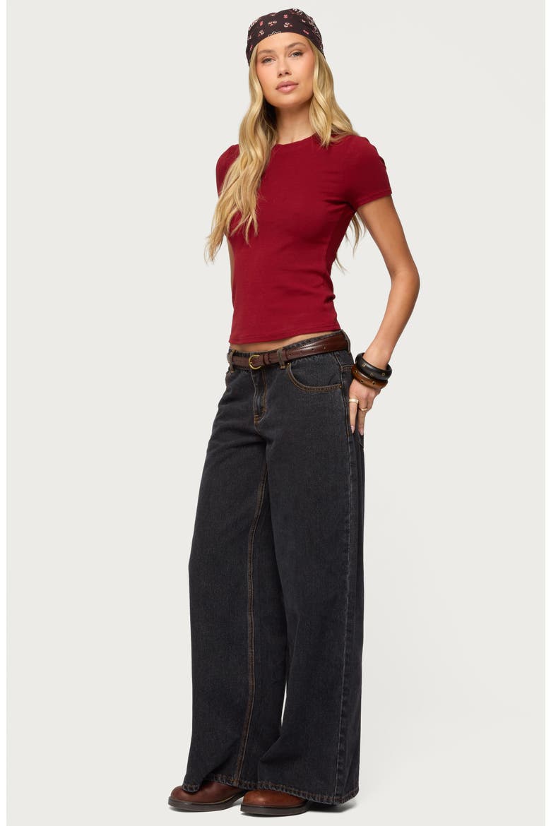 Daphney Rib T-Shirt, Alternate, color, BURGUNDY