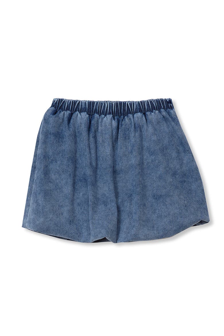 Girls Denim Bubble Skort, Main, color, Medium Stone Wash