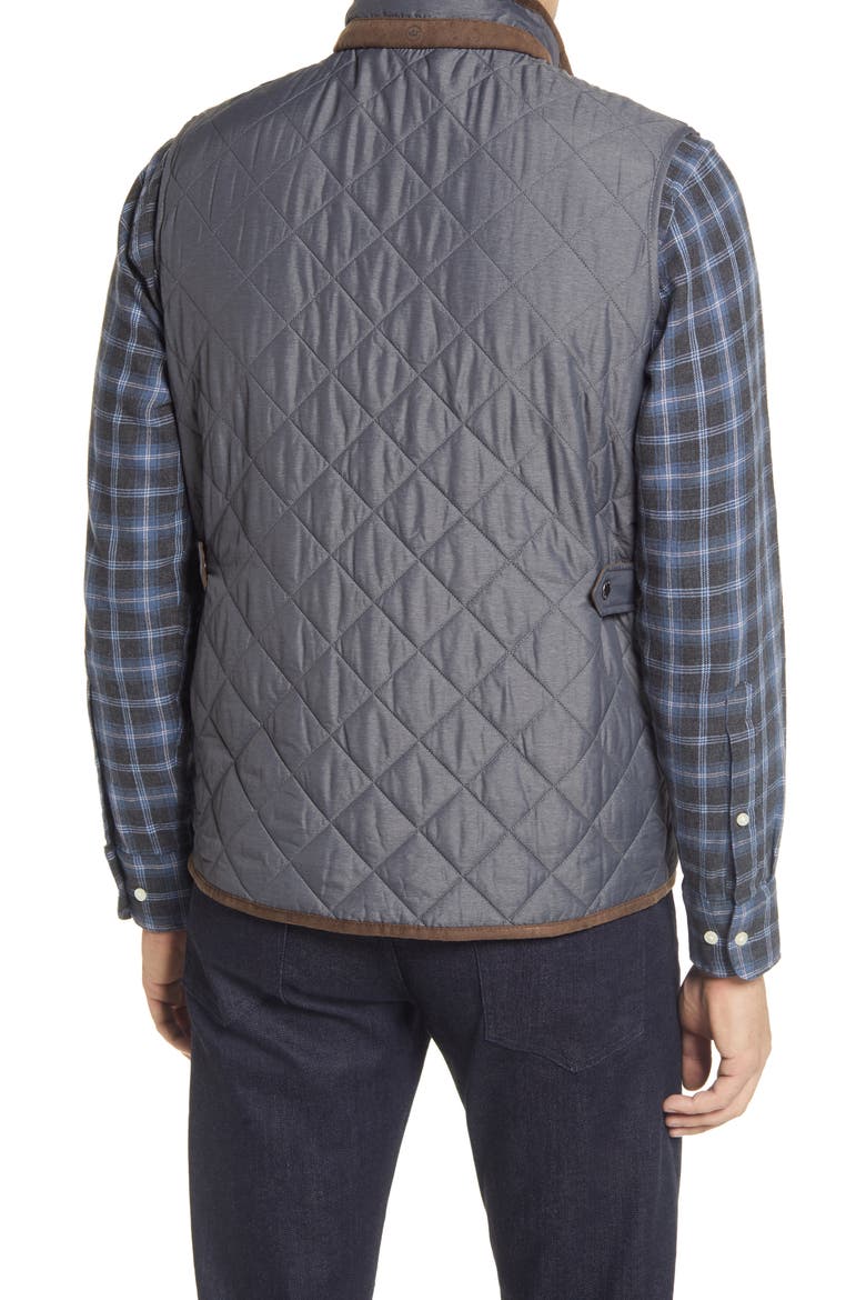 Essex Water Repellent Quilted Traveler Vest, Alternate, color, IRON