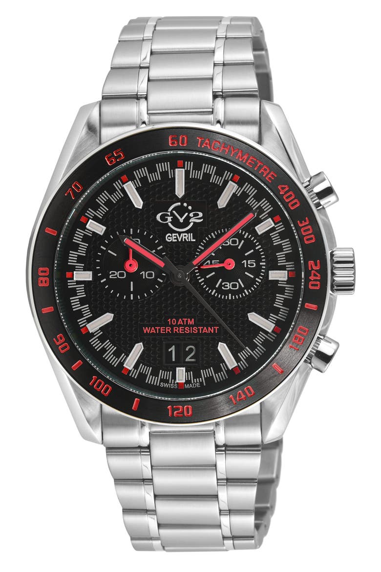 Freccia Stainless Steel Swiss Quartz Bracelet Watch, 42mm, Main, color, STAINLESS STEEL