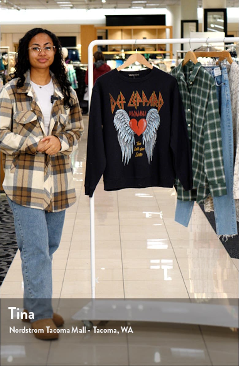 Women's Def Leppard Heart Graphic Sweatshirt, sales video thumbnail