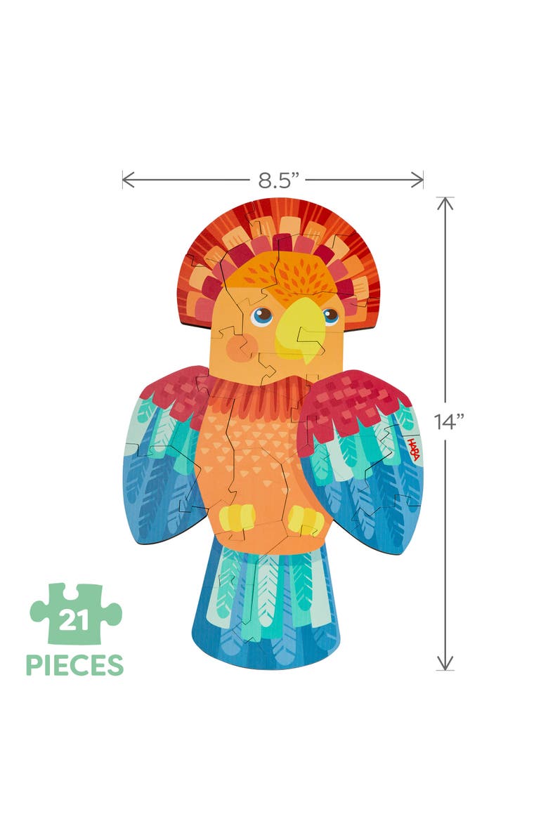 HABA Wooden Puzzle Parrot - 2 in 1 Reversible Puzzle, Alternate, color, Multi