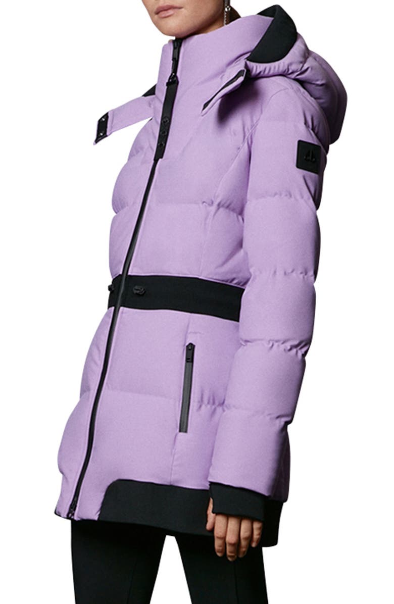 Moose Knuckles Tracadie Belted 775 Fill Power Down Puffer Jacket, Main, color, Arctic Violet