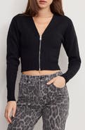 Good American Zip Front Bustier Sweater