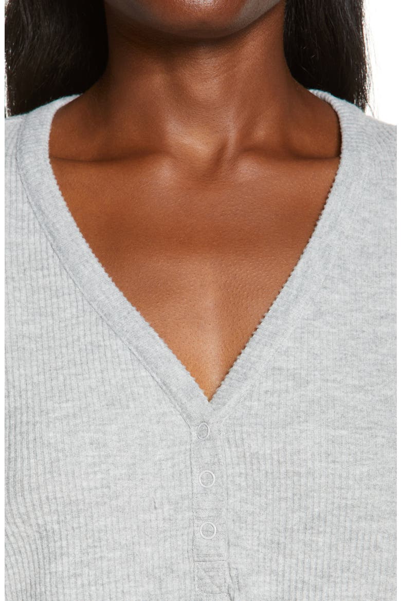 Maxwell Rib V-Neck Lounge Top, Alternate, color, GREY HEATHER