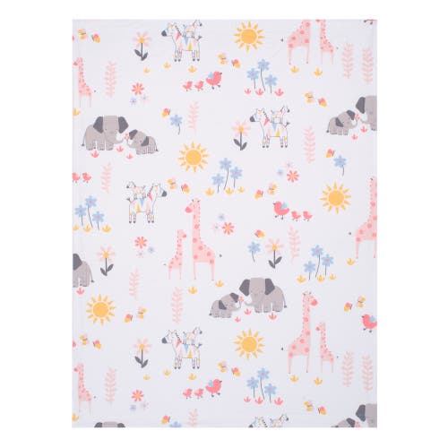 Lambs & Ivy Jazzy Jungle Fleece Safari Animals Soft Baby Blanket In Multi