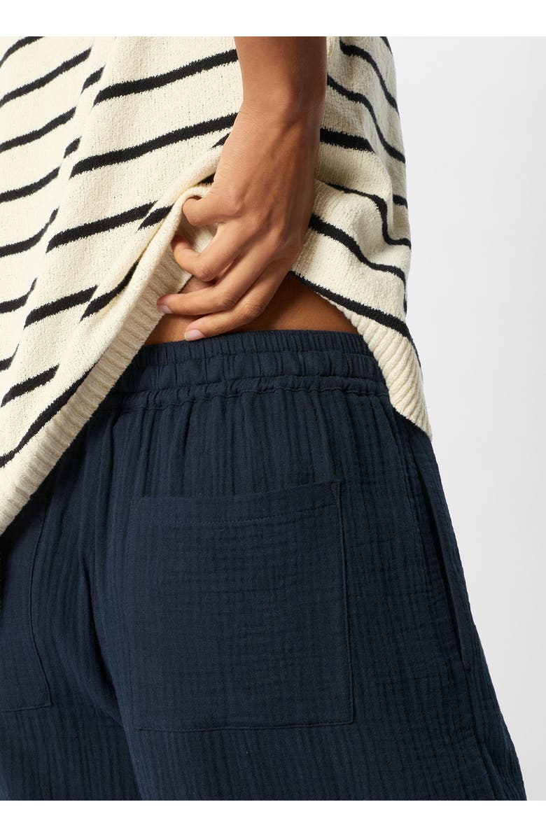 Whistles 100% Cotton Wide Leg Trousers, Alternate, color, Navy