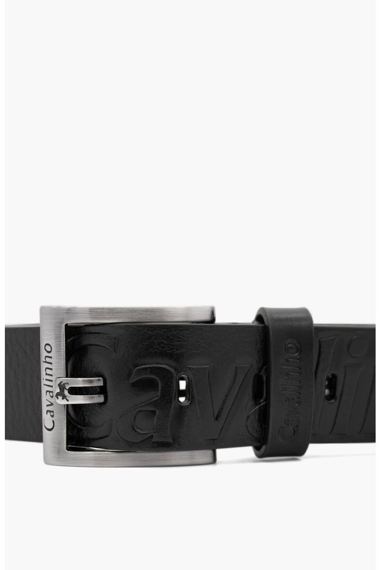 Classic 504 Embossed Leather Belt, Alternate, color, Black