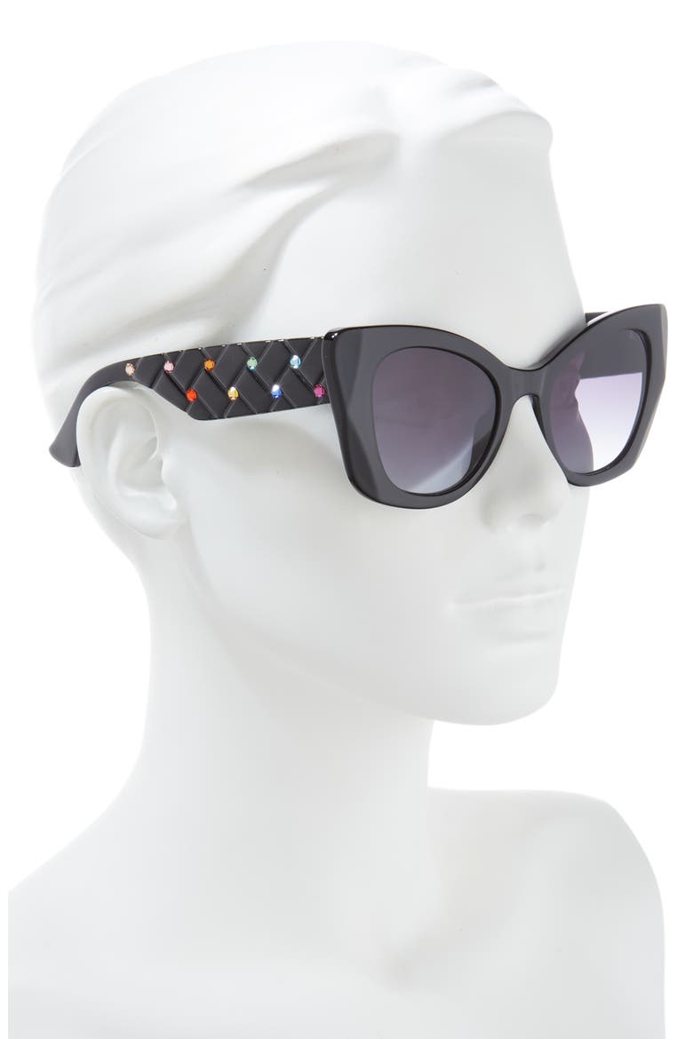 52mm Gradient Cat Eye Sunglasses, Alternate, color, LBS/ GRAY GRADIENT