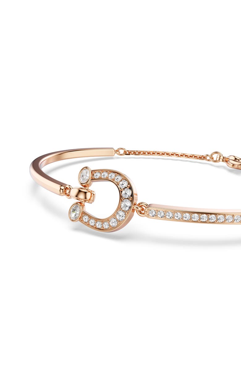 Swarovski Symbolica Horseshoe Bangle Bracelet, Alternate, color, Rose Gold