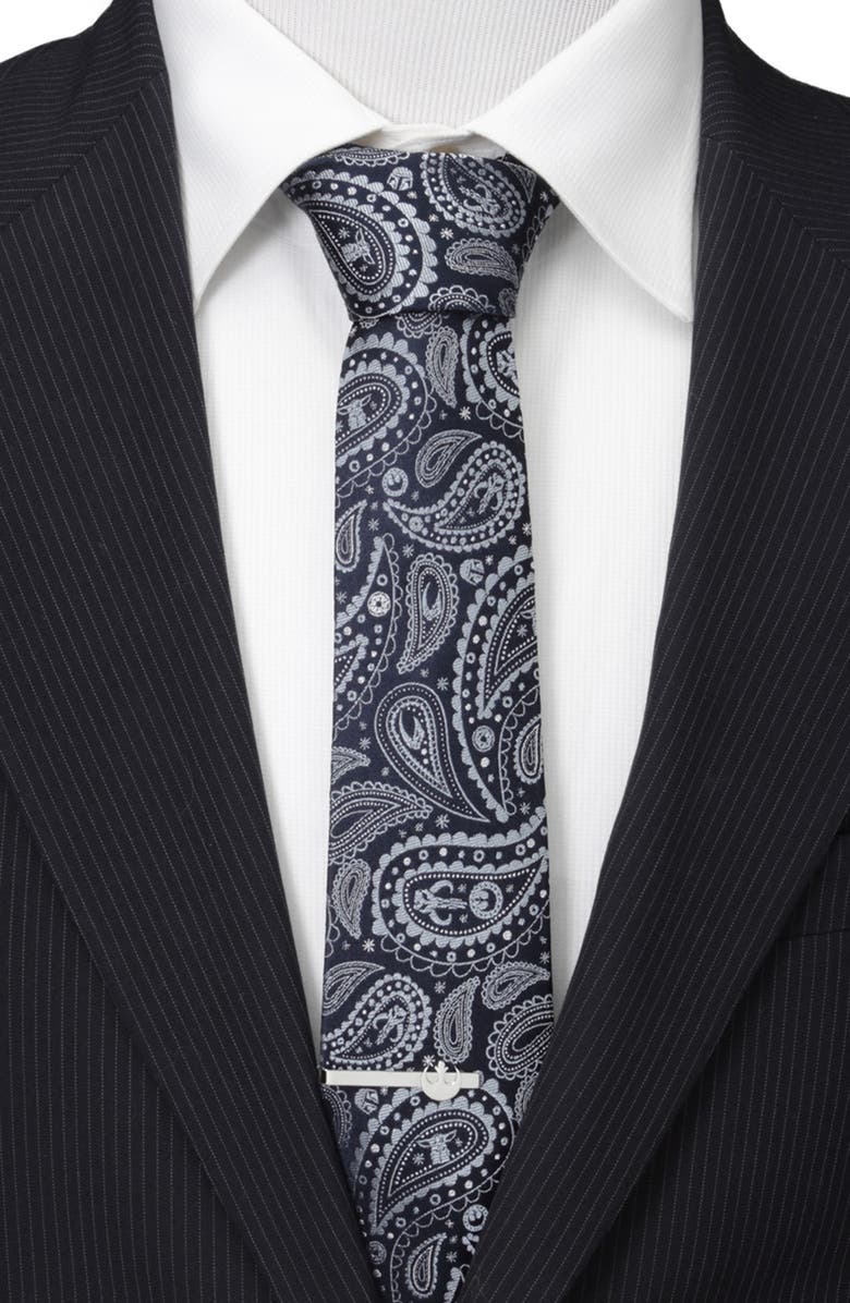 Cufflinks, Inc. Star Wars<sup>™</sup> Mandalorian Blue Paisley Silk Tie, Alternate, color, Blue