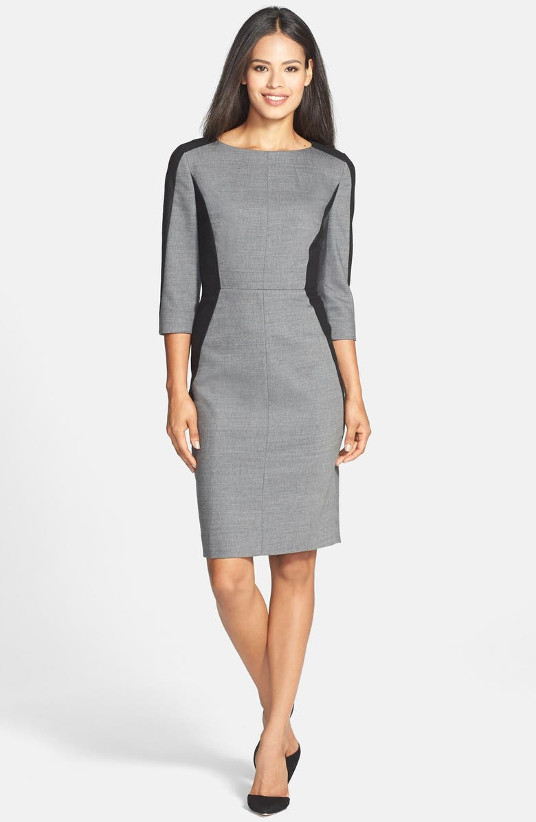 Classiques Entier<sup>®</sup> Bateau Neck Colorblock Sheath Dress, Main, color,