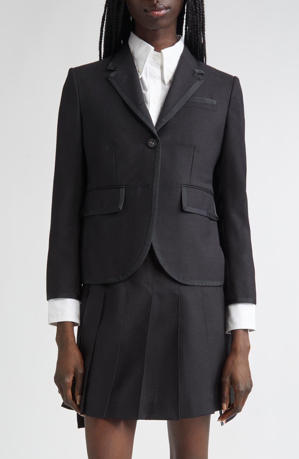 High Armhole Wool Fresco Sport Coat, color, BLACK