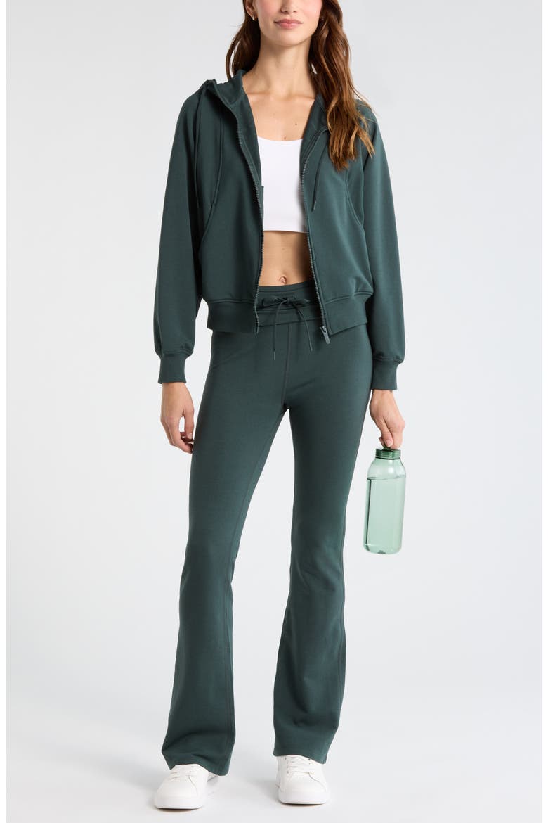 Weekend French Terry Full Zip Hoodie, Alternate, color, GREEN TIMBER