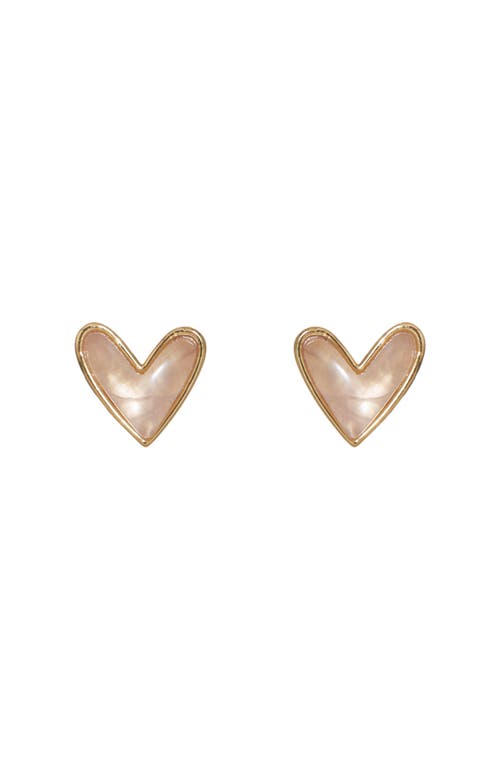 Nickel & Suede Sweetheart Stud Earrings