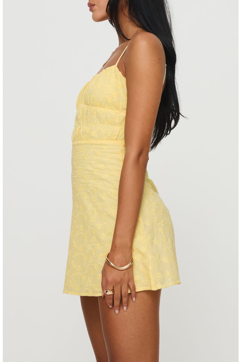 Lucius Floral Embroidered Minidress, Alternate, color, YELLOW