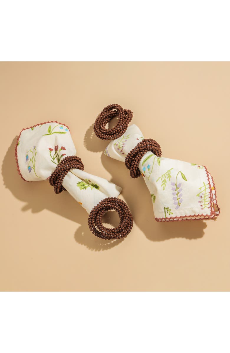 Tiramisu Earthen Elegance 4-Pack Napkin Rings, Alternate, color, Brown