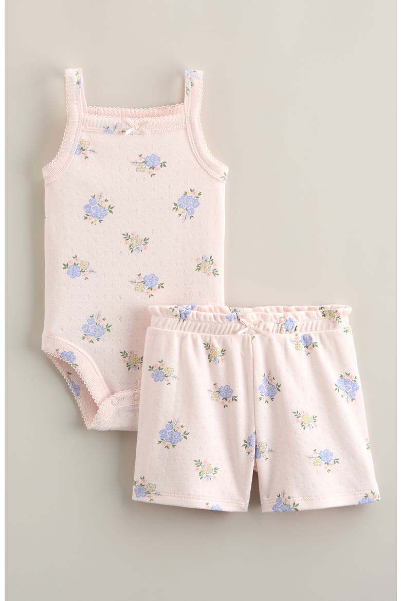 Tank Bodysuit & Shorts Set, Main, color, PINK HEAVEN FLOWER POWER