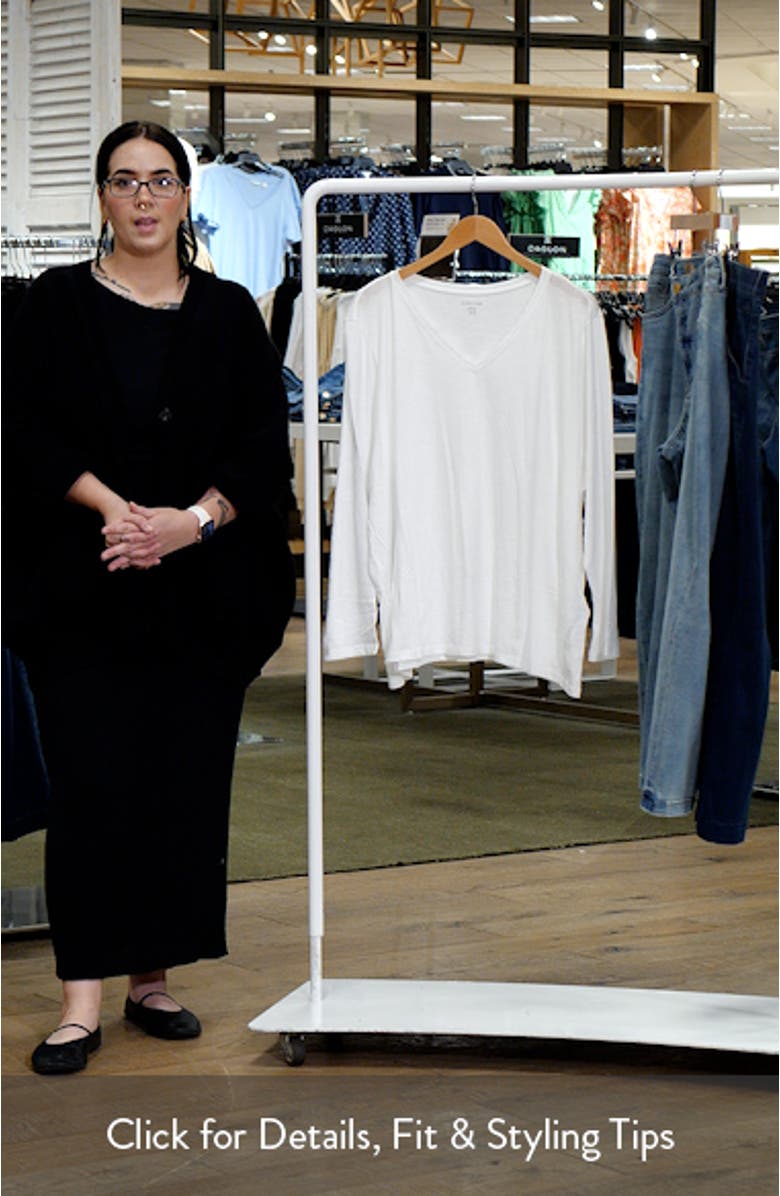 Easy V-Neck Long Sleeve Organic Cotton T-Shirt, sales video thumbnail