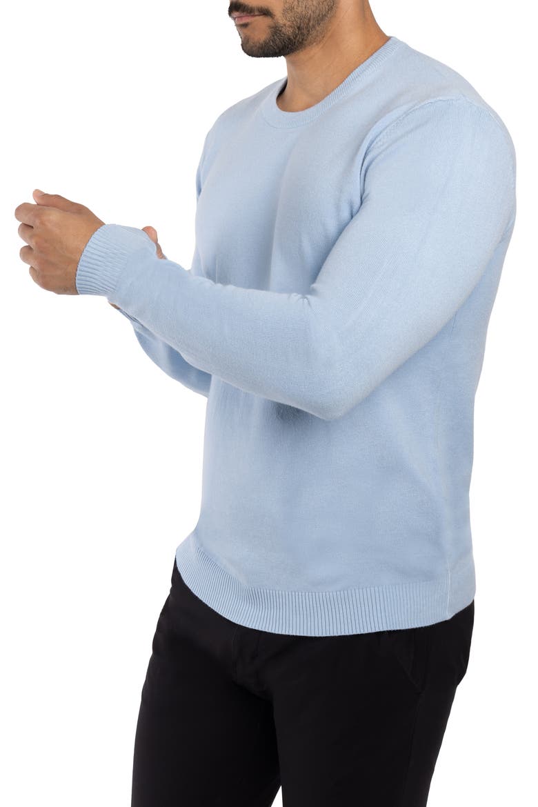 Crewneck Knit Sweater, Alternate, color, POWDER BLUE