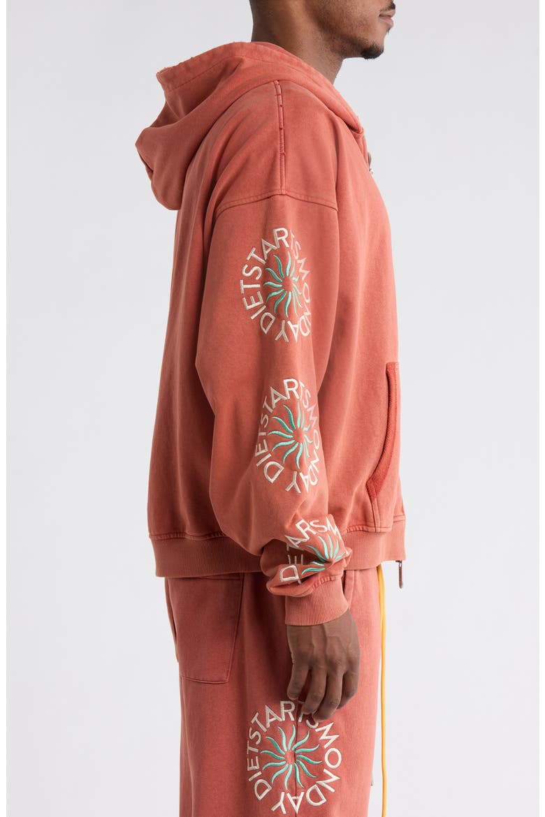 Sol Graphic Zip Hoodie, Alternate, color, RED