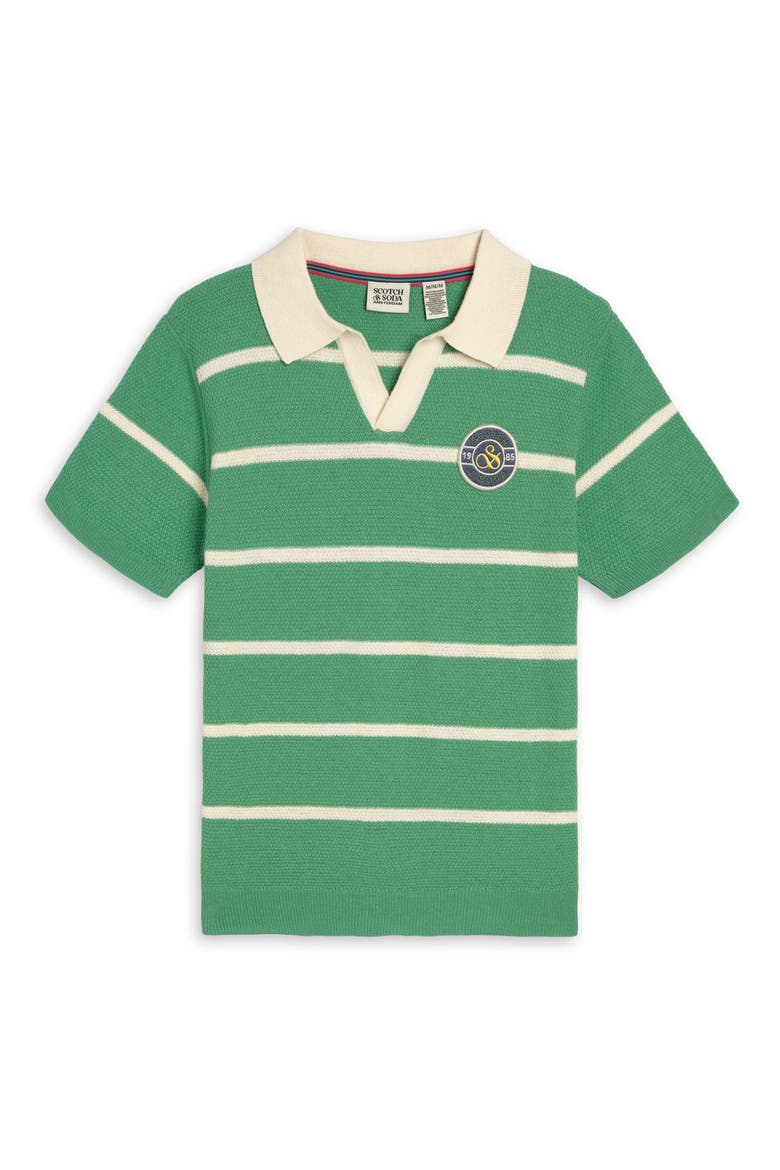 Kids' Stripe Polo, Main, color, GREEN SPRUCE