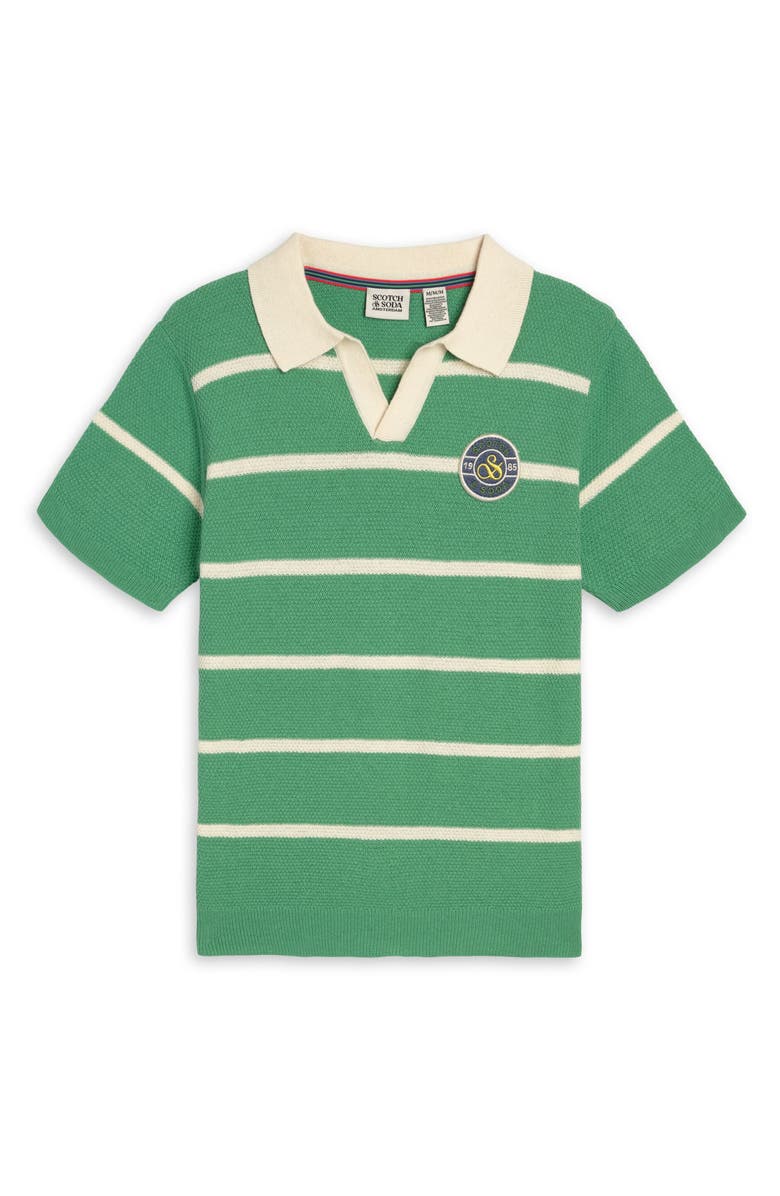 Scotch & Soda Kids' Stripe Polo, Main, color, Green Spruce