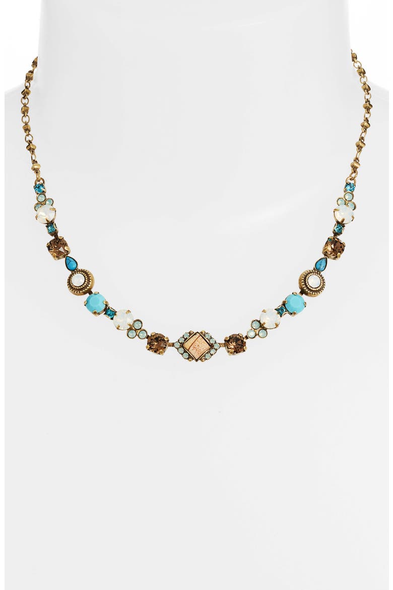 Boho Stone & Crystal Necklace, Alternate, color, NEUTRAL