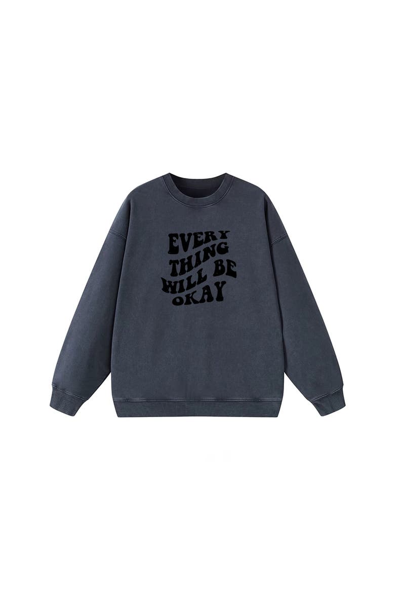 Sammie Cotton Sweatshirt, Main, color, Dark GrayEverything will be ok