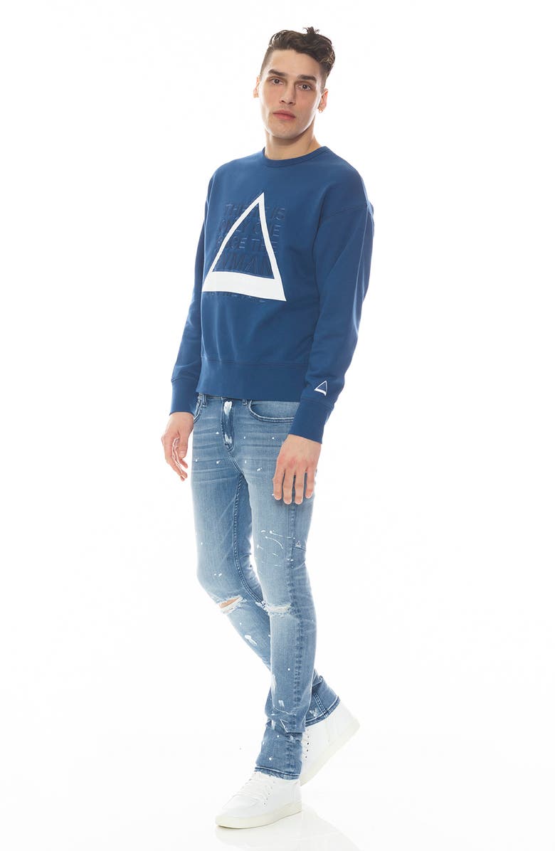 HVMAN Triangle Embroidered Cotton Logo Graphic Sweatshirt, Alternate, color, 