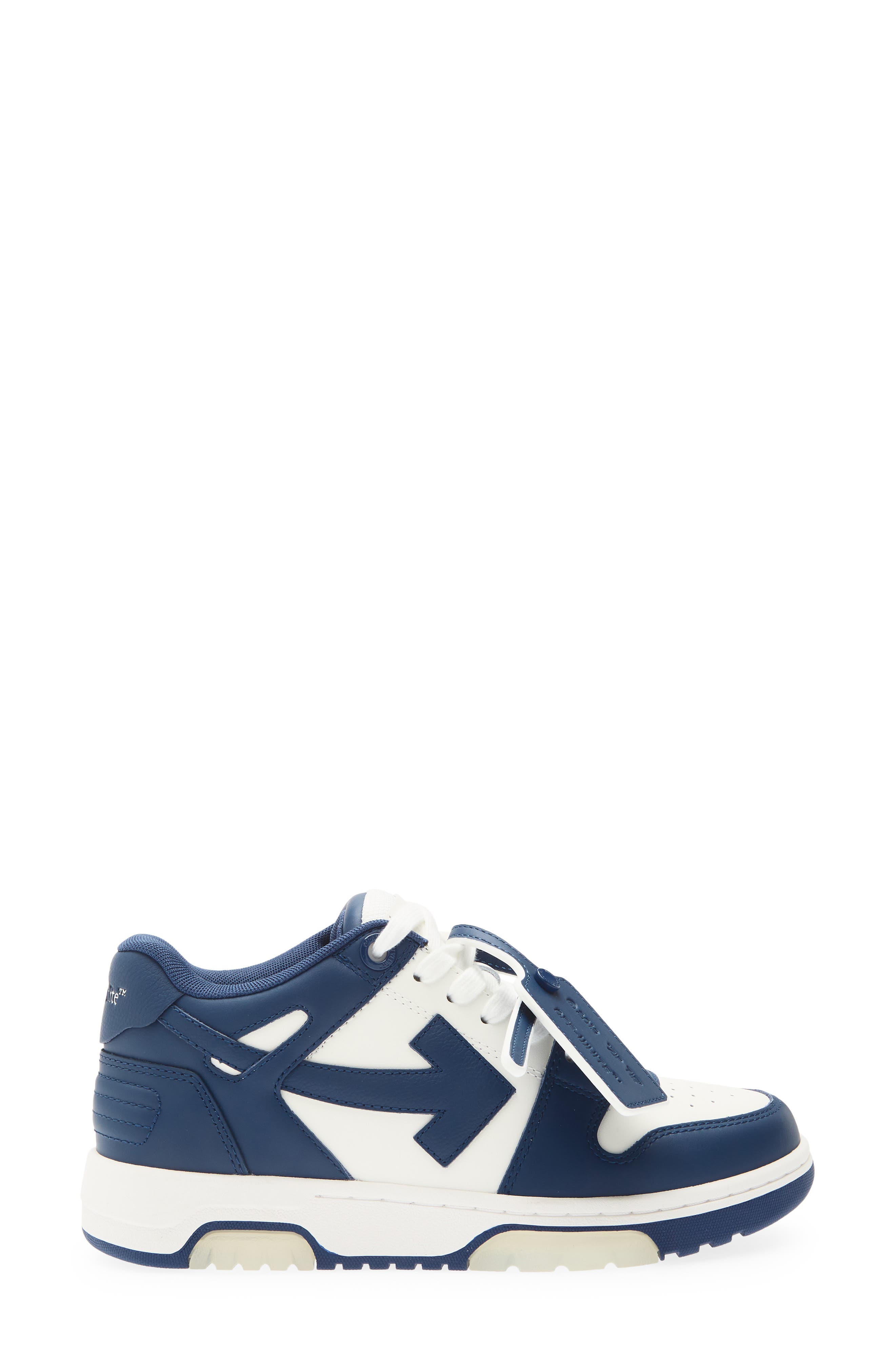 Out of Office Leather Sneaker, Alternate, color, WHITE - ROYAL BLUE