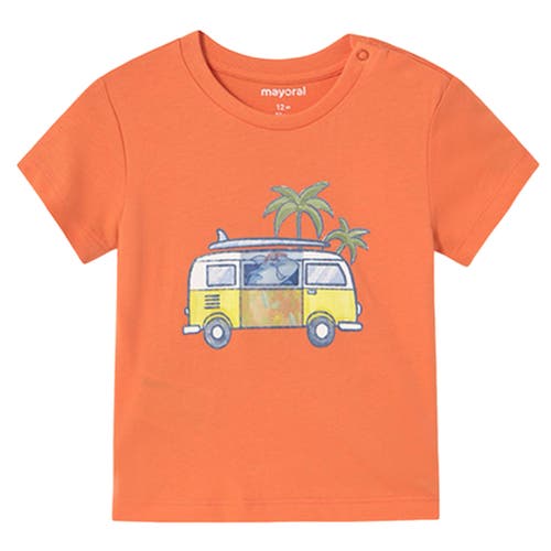 Mayoral Shark Summer Adventure T-shirt In Coral