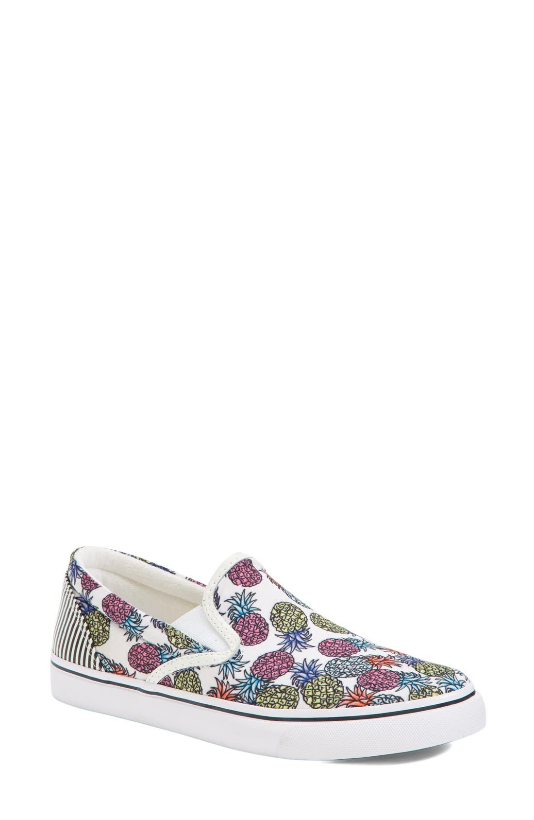 'Adele - Pineapple' Satin Slip-On Sneaker, Main, color, PINEAPPLE WHITE