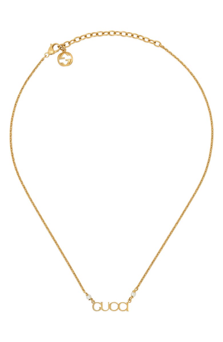 Gucci Script Necklace, Alternate, color,