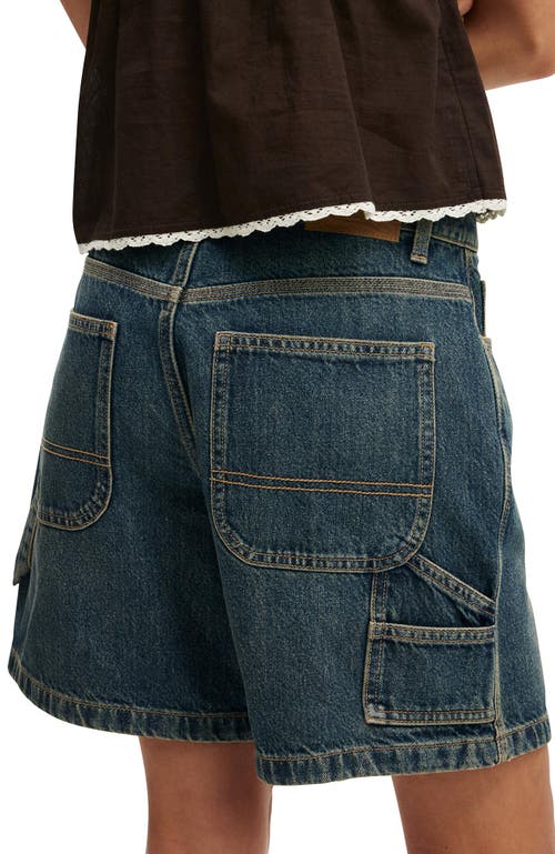 Cotton On Relaxed Denim Short In Logans Blue Carpenter