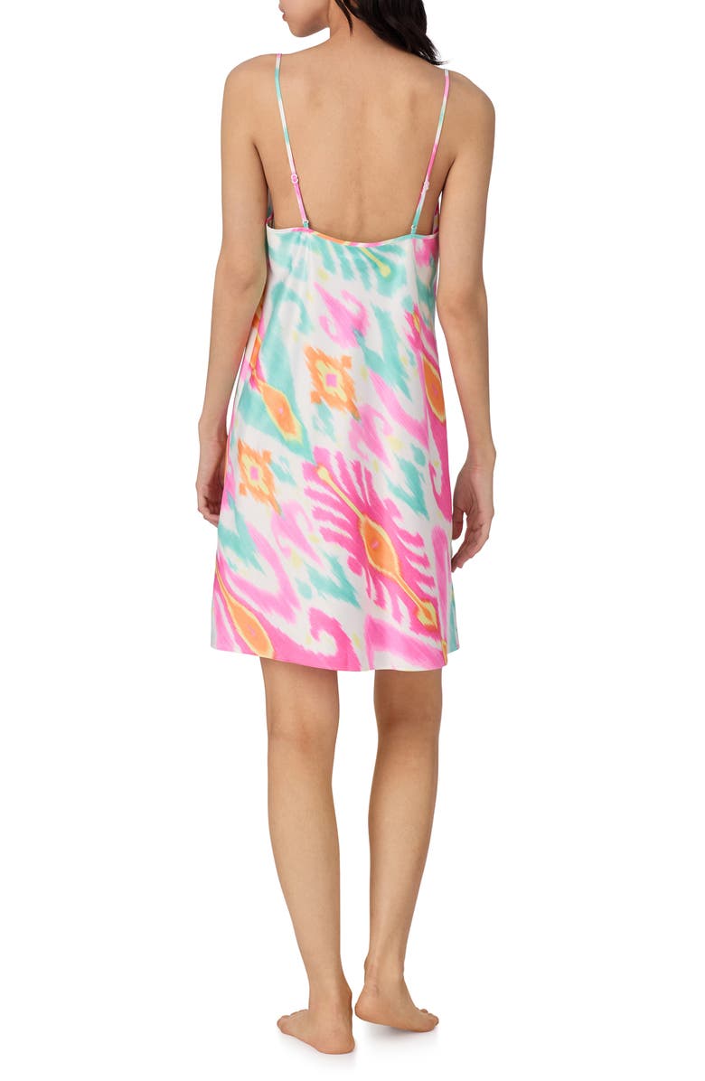 Lauren Ralph Lauren Strappy Satin Short Chemise, Alternate, color, White Print