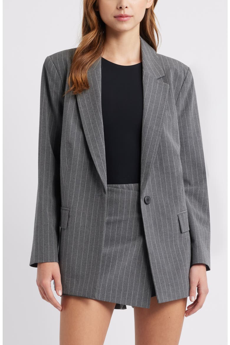 Relaxed Pinstripe Blazer, Main, color, GREY HEATHER EDIE STRIPE