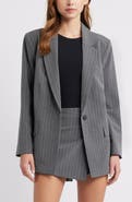 Open Edit Relaxed Pinstripe Blazer