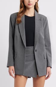 Open Edit Relaxed Pinstripe Blazer